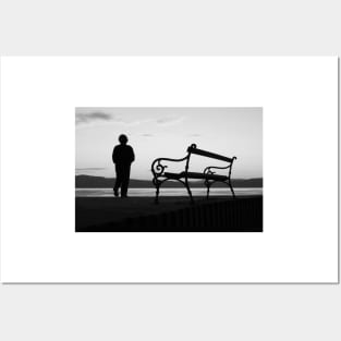 Silhouette,Bench,Tranquillity Posters and Art